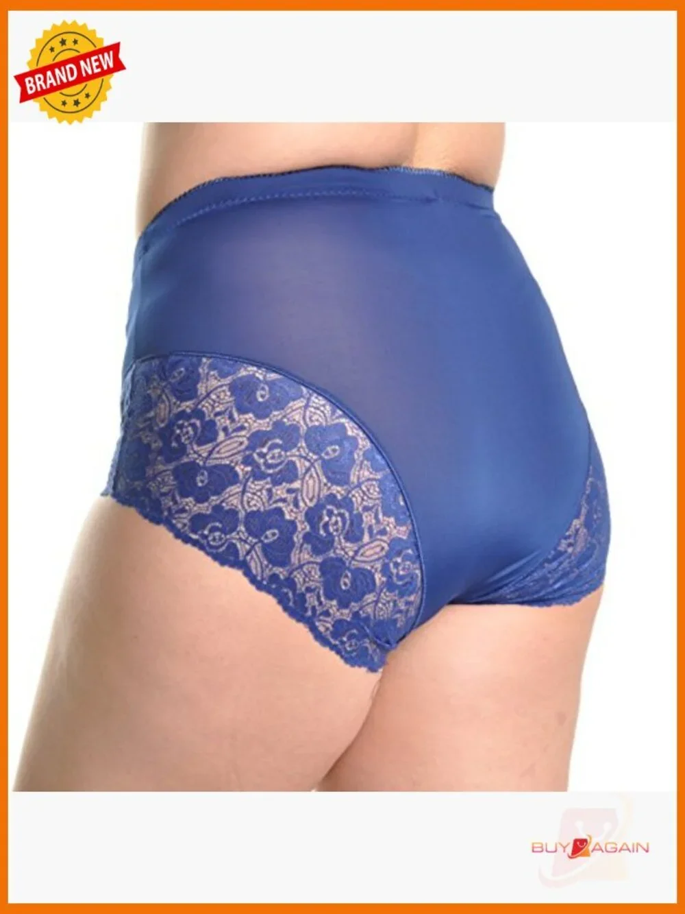 High Waist Boxer Briefs with Lace Accent - 12 Pack